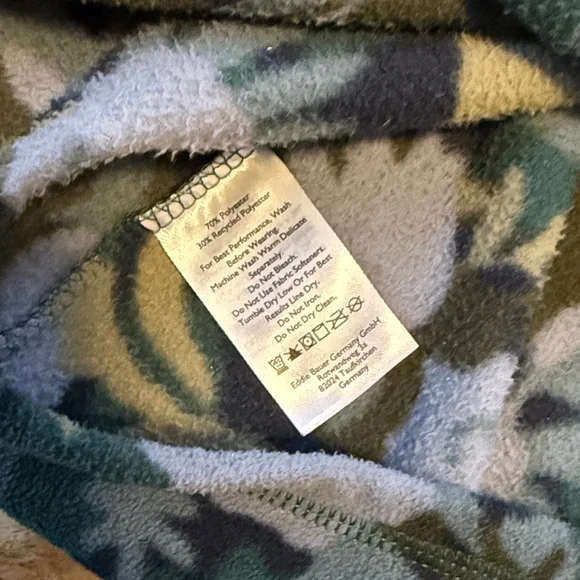 Eddie Bauer micro fleece backpacking quarter zip pullover camo women’s large - Picture 4 of 6
